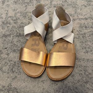 Sorel metallic flat sandals